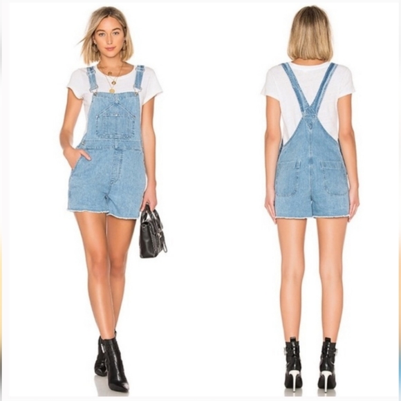 Rag & Bone Light Wash Denim Blue Dungarees Short Overalls/ Jumper L ($295) NWT - Picture 15 of 16